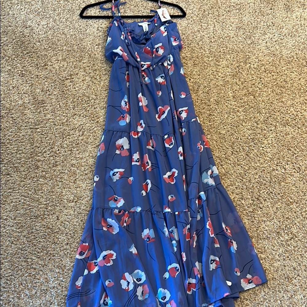 Jessica Simpson Blue Spaghetti Strap Sundress Maxi